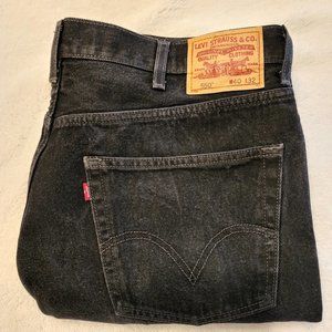 Men's LEVI 550 Red Tab Relaxed Fit Tapered Leg Black Denim Jeans Size 40x32